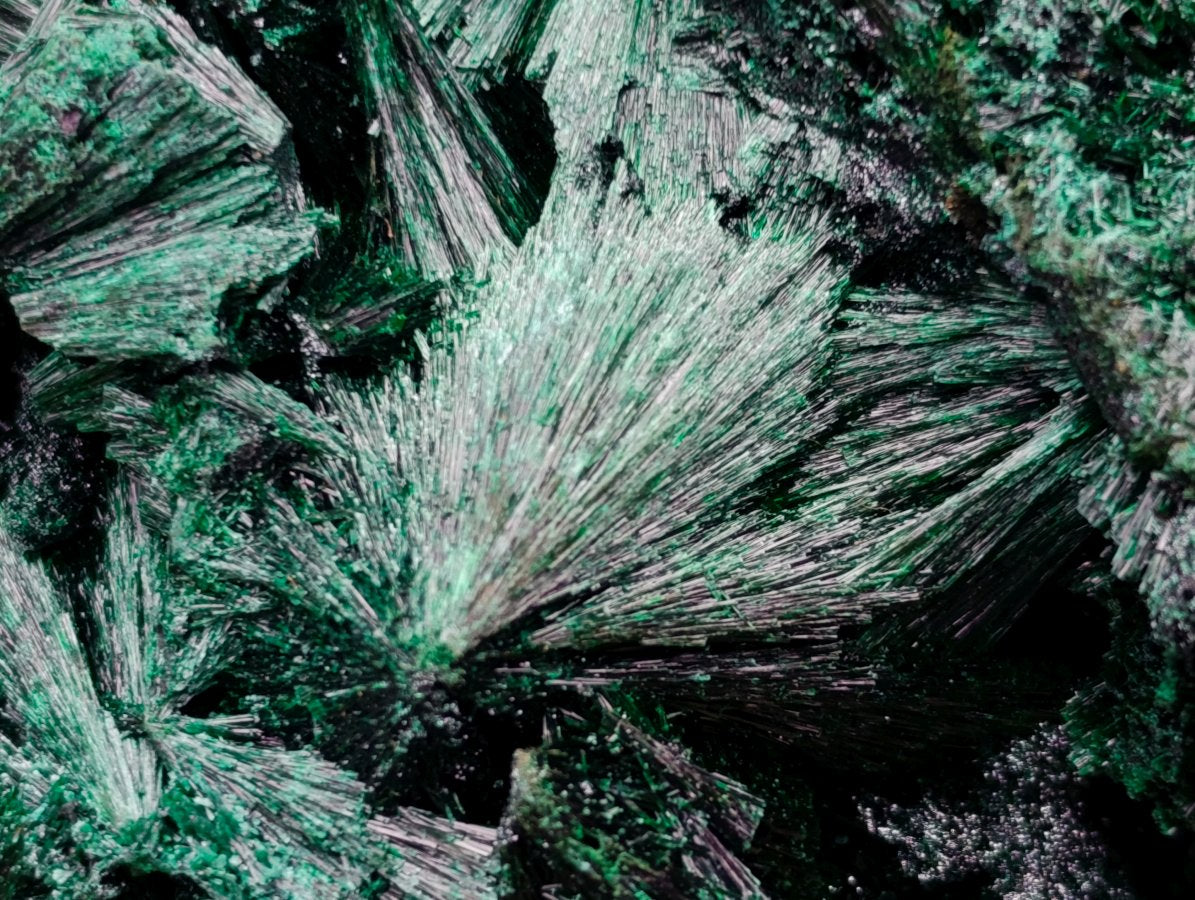 Natural Silky Malachite Specimens x 2 From Kasompe, Congo