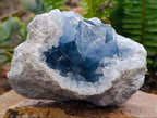 Natural Blue Celestite Geode Specimens x 2 From Sakoany, Madagascar