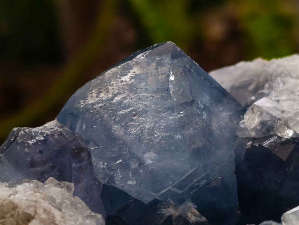 Natural Blue Celestite Geode Specimens x 2 From Sakoany, Madagascar