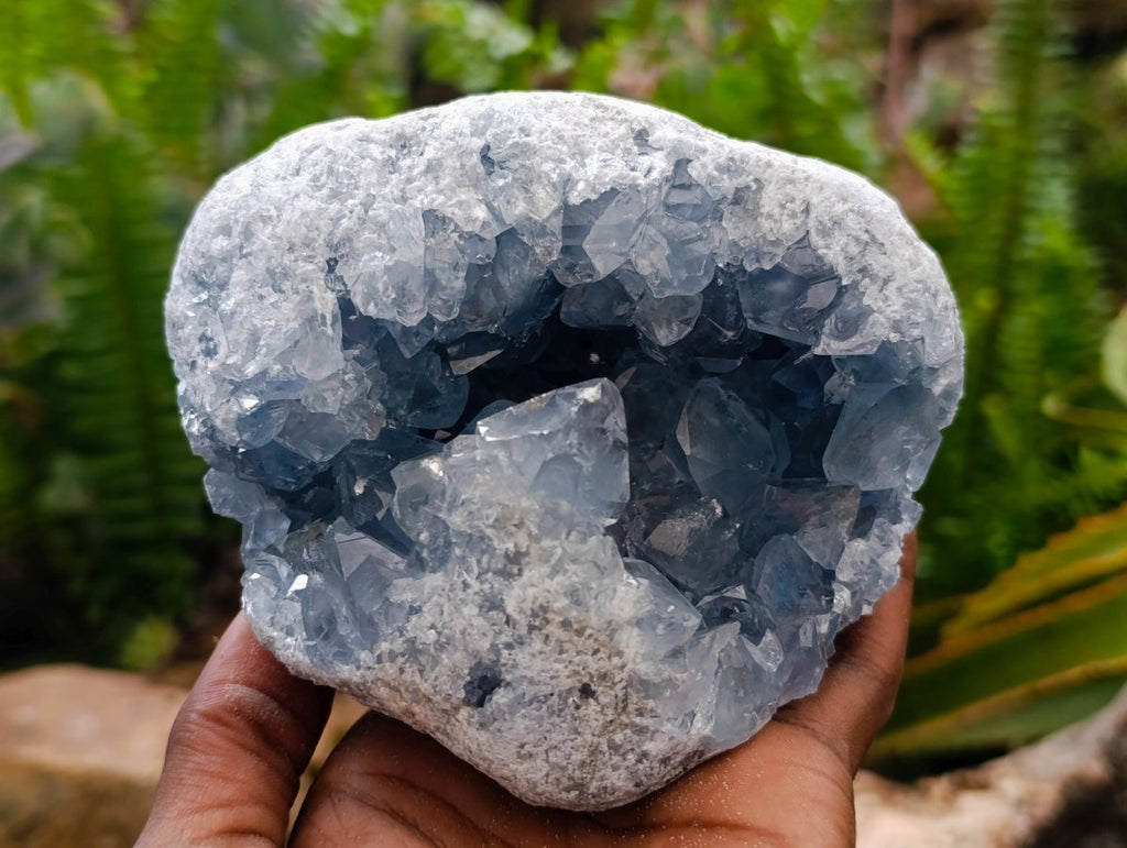 Natural Blue Celestite Geode Specimens x 2 From Sakoany, Madagascar