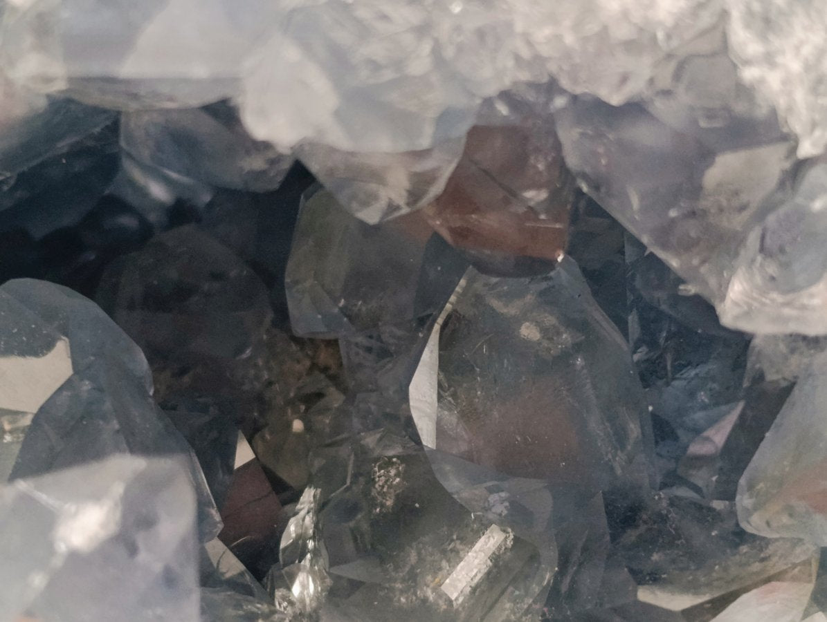 Natural Blue Celestite Geode Specimens x 2 From Sakoany, Madagascar