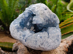 Natural Blue Celestite Geode Specimens x 2 From Sakoany, Madagascar