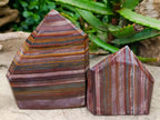 Polished Banded Tiger Iron Display Crystals x 3 From South Africa