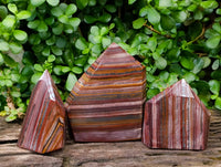 Polished Banded Tiger Iron Display Crystals x 3 From South Africa