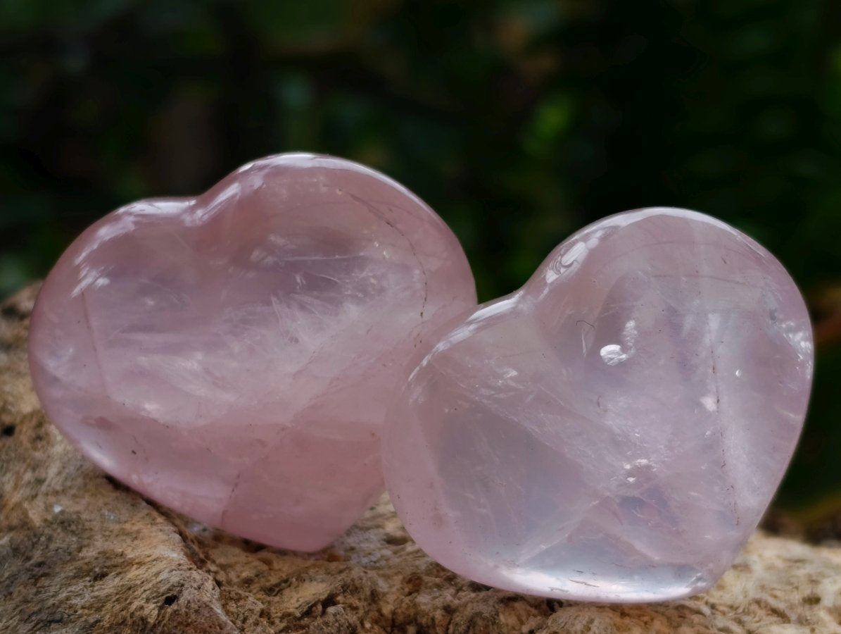 Polished Gemmy Rose Quartz Hearts x 20 From Madagascar