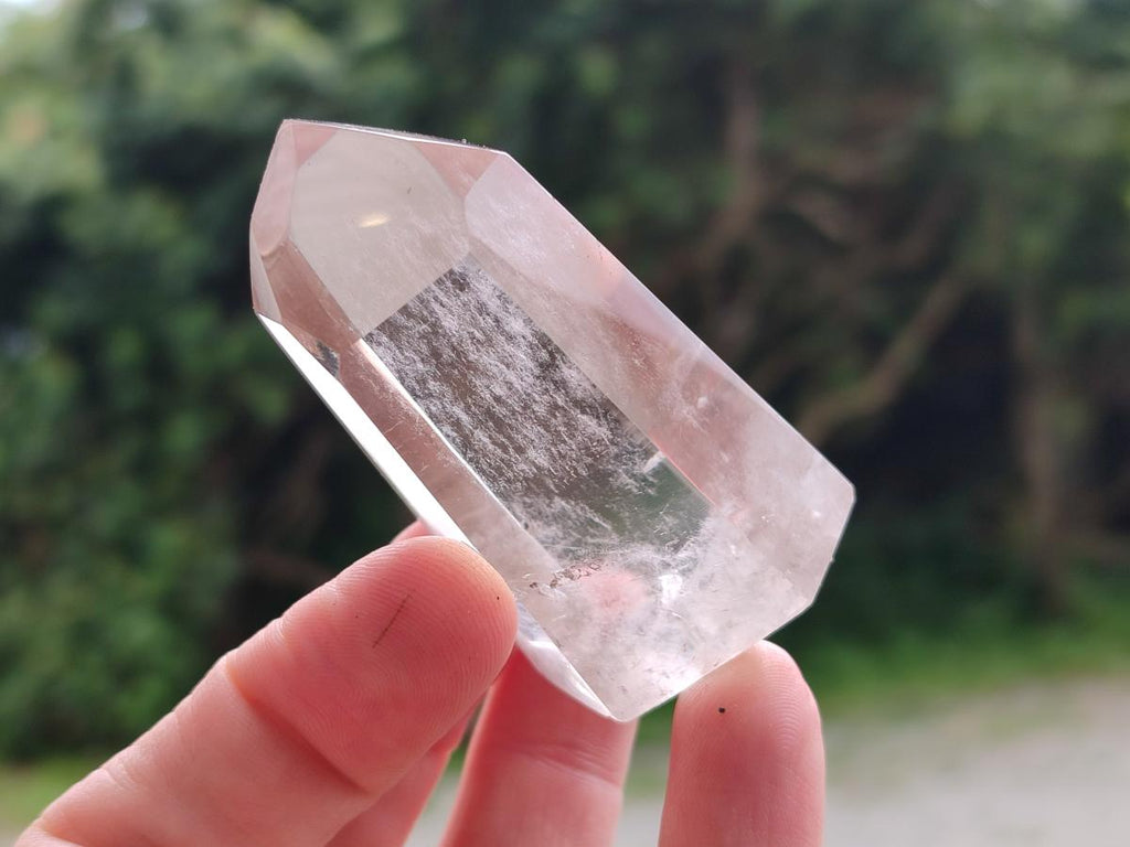 Polished Wispy Phantom Smokey Quartz Crystals x 6 From Madagascar