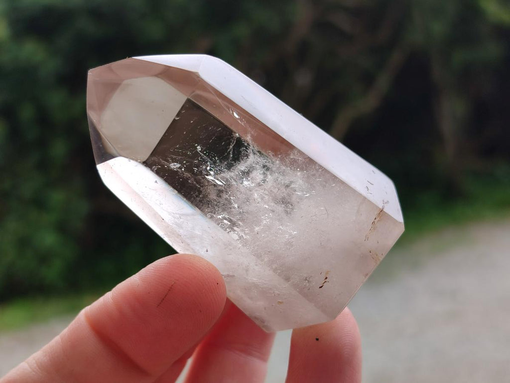 Polished Wispy Phantom Smokey Quartz Crystals x 6 From Madagascar