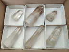 Polished Wispy Phantom Smokey Quartz Crystals x 6 From Madagascar