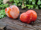 Polished Carnelian Agate Gemstone Hearts x 6 From Madagascar - Toprock Gemstones and Minerals 