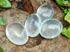 Polished Small Girasol Pearl Quartz Palm Stones x 35 From Ambatondrazaka, Madagascar