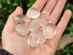 Polished Small Girasol Pearl Quartz Palm Stones x 35 From Ambatondrazaka, Madagascar