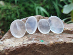 Polished Small Girasol Pearl Quartz Palm Stones x 35 From Ambatondrazaka, Madagascar