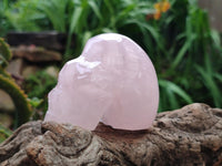 Hand Made Gemmy Rose Quartz Skull Carvings x 3 From Madagascar