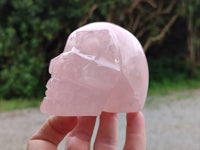 Hand Made Gemmy Rose Quartz Skull Carvings x 3 From Madagascar