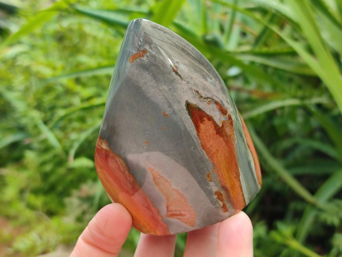 Polished Polychrome Jasper Flames x 6 From NW Coast, Madagascar