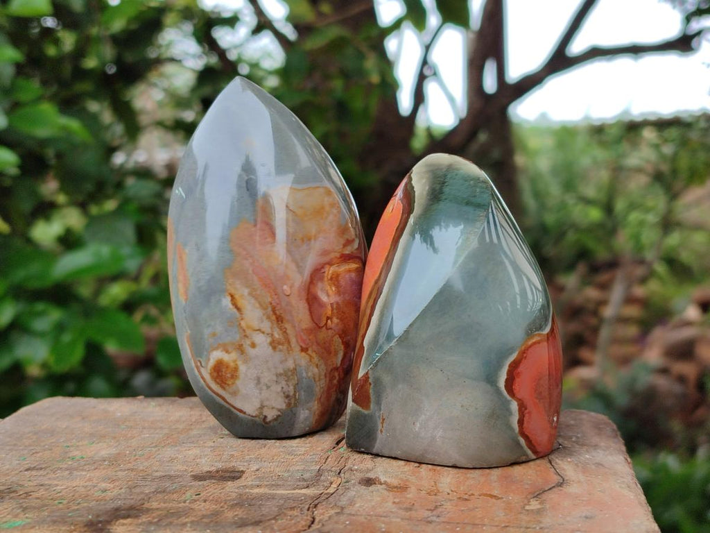 Polished Polychrome Jasper Flames x 6 From NW Coast, Madagascar