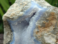 Natural Blue Lace Agate Geode Specimens x 3 From Nsanje, Malawi