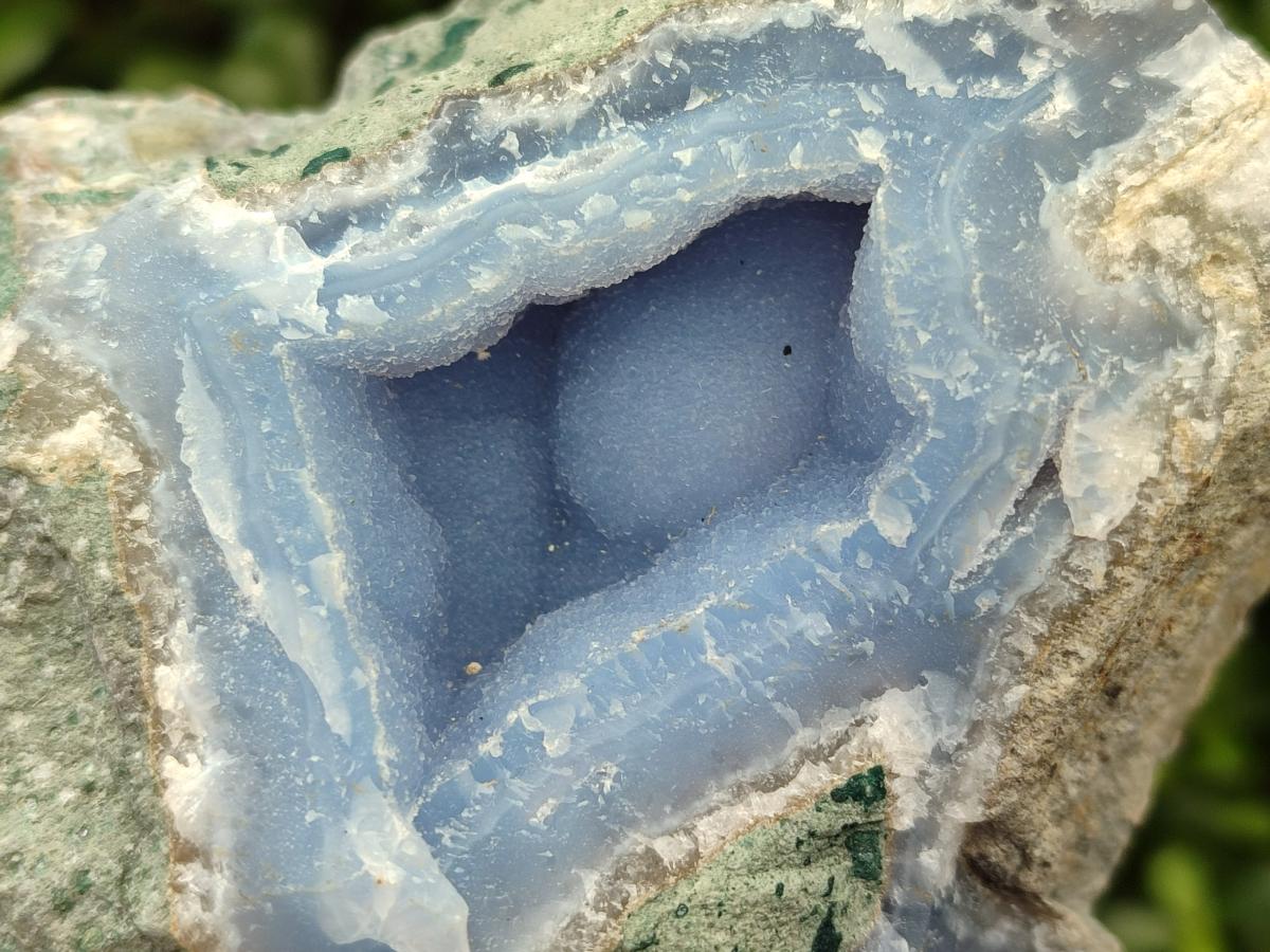 Natural Blue Lace Agate Geode Specimens x 3 From Nsanje, Malawi - Toprock Gemstones and Minerals 