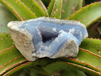 Natural Blue Lace Agate Geode Specimens x 3 From Nsanje, Malawi