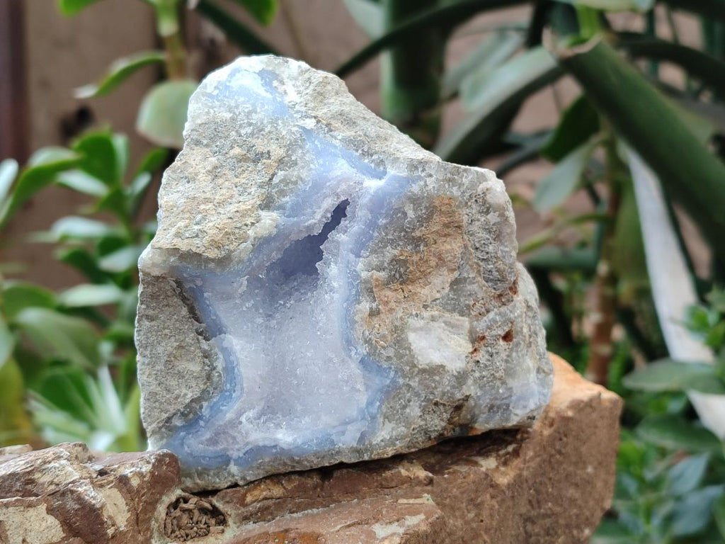 Natural Blue Lace Agate Geode Specimens x 3 From Nsanje, Malawi - Toprock Gemstones and Minerals 