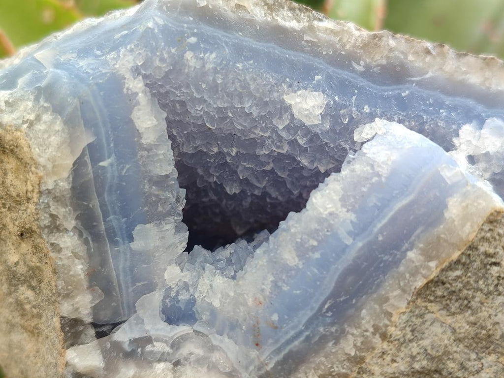 Natural Blue Lace Agate Geode Specimens x 3 From Nsanje, Malawi - Toprock Gemstones and Minerals 