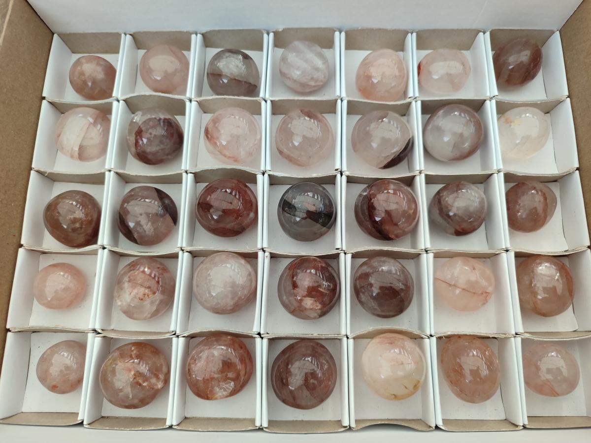 Polished Rounded Mini Red Hematoid Quartz Free Forms x 35 From Ambatondrazaka, Madagascar - Toprock Gemstones and Minerals 