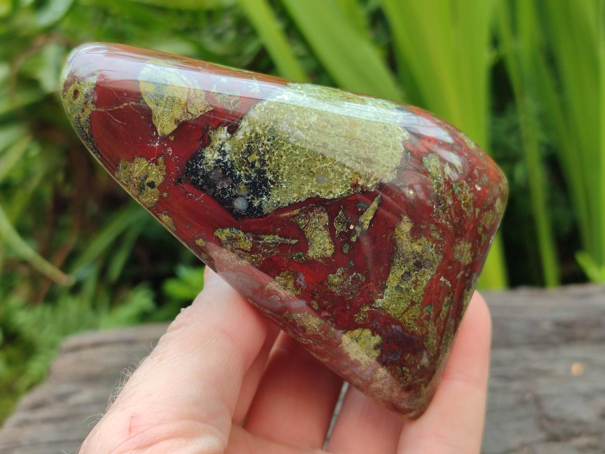 Polished Bastite Dragonsblood Stone Standing Free Forms x 2 From Tshipise, South Africa