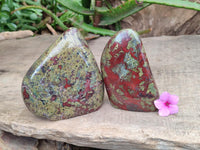 Polished Bastite Dragonsblood Stone Standing Free Forms x 2 From Tshipise, South Africa
