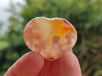 Polished Flower Agate Hearts x 35 From Antsahalova, Madagascar