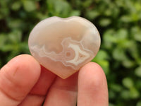 Polished Flower Agate Hearts x 35 From Antsahalova, Madagascar