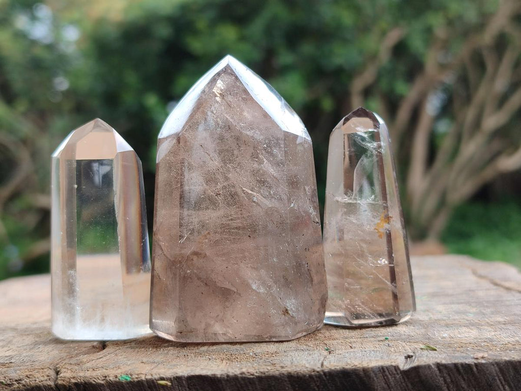Polished Phantom Smokey Quartz Crystals x 13 From Madagascar