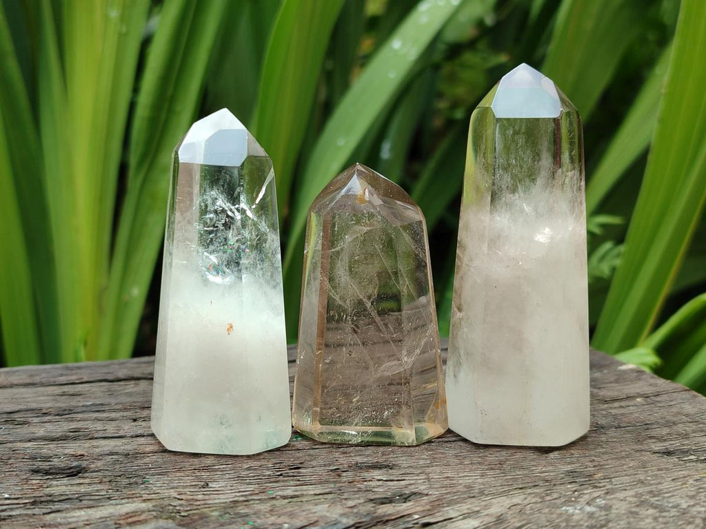 Polished Phantom Smokey Quartz Crystals x 13 From Madagascar