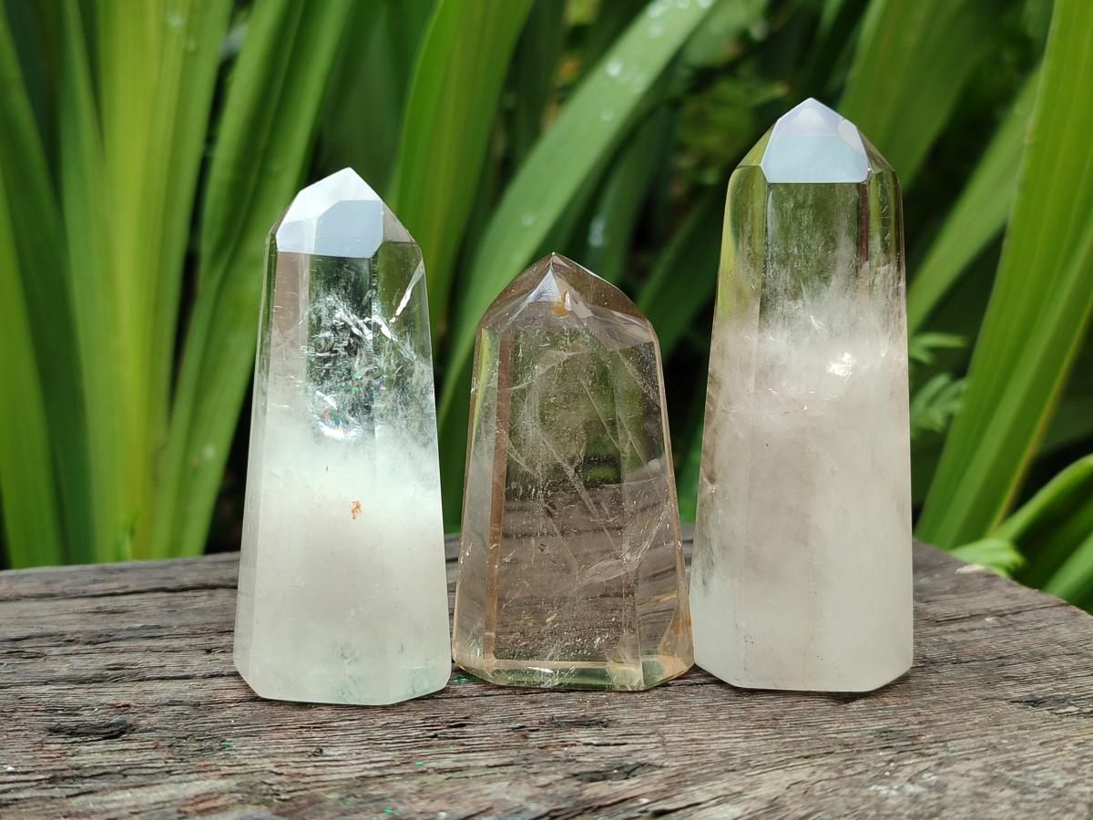 Polished Phantom Smokey Quartz Crystals x 13 From Madagascar