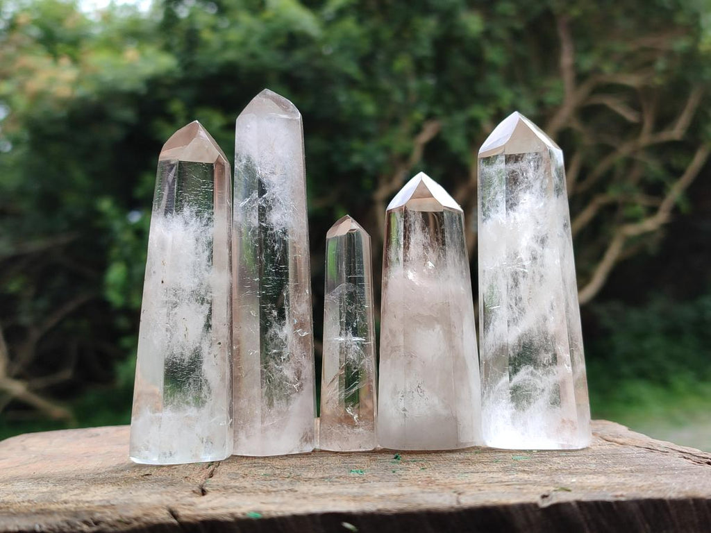 Polished Phantom Smokey Quartz Crystals x 13 From Madagascar