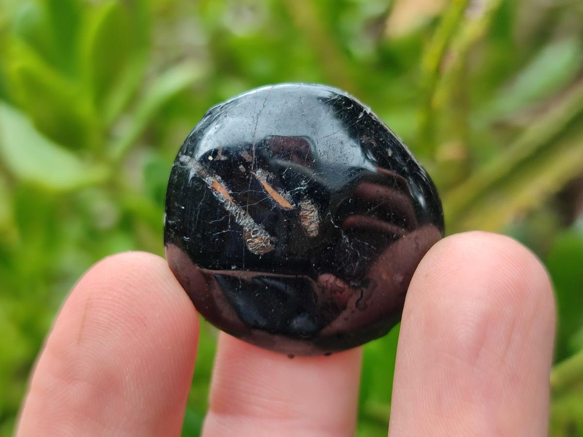 Polished Black Tourmaline Galets x 35 From Madagascar