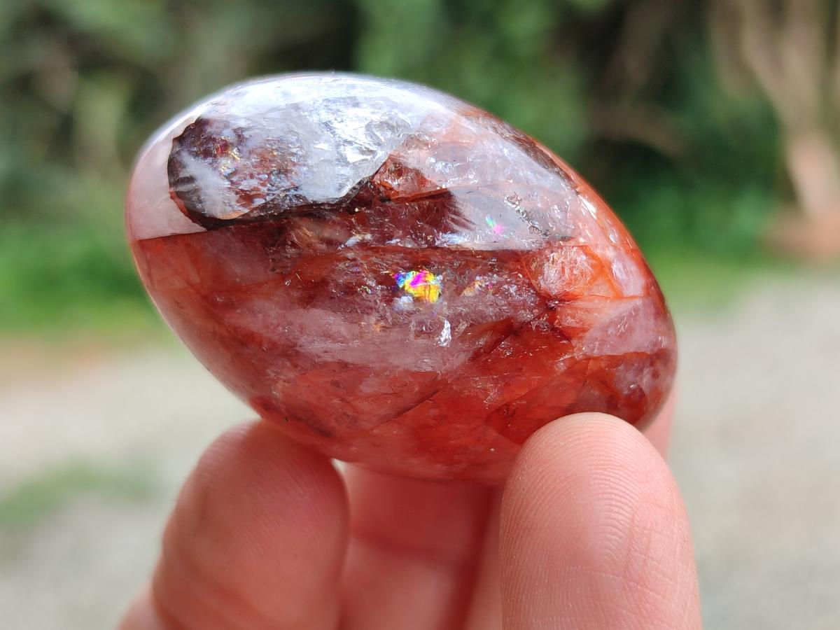 Polished Red Hematoid Quartz Galets x 20 From Ambatondrazaka, Madagascar