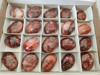Polished Red Hematoid Quartz Galets x 20 From Ambatondrazaka, Madagascar