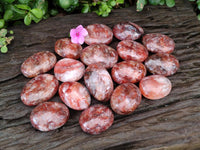 Polished Red Hematoid Quartz Galets x 20 From Ambatondrazaka, Madagascar