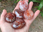 Polished Red Hematoid Quartz Galets x 20 From Ambatondrazaka, Madagascar