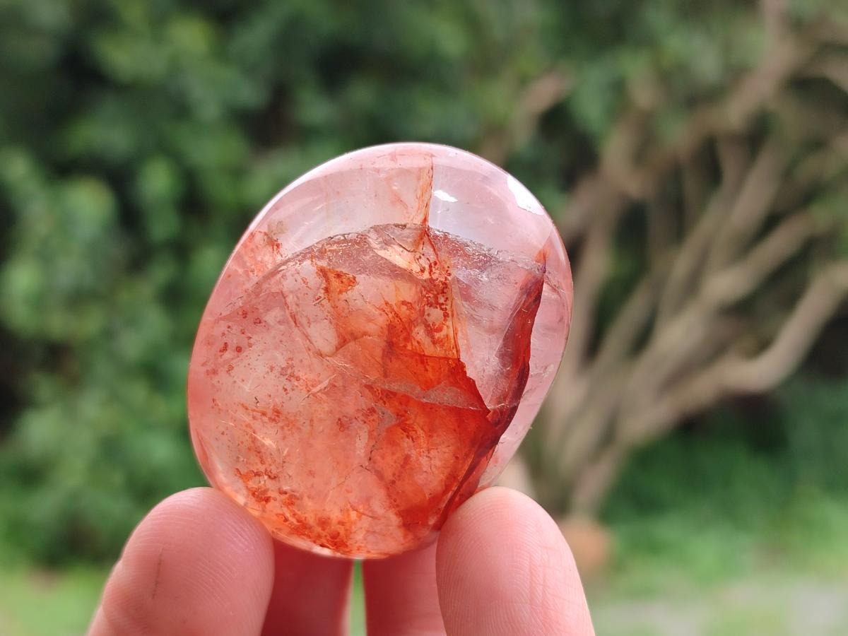 Polished Red Hematoid Quartz Galets x 20 From Ambatondrazaka, Madagascar