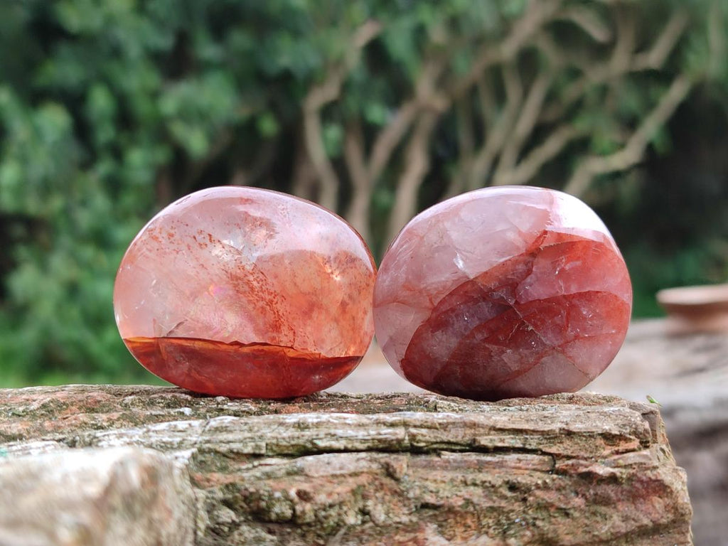 Polished Red Hematoid Quartz Galets x 20 From Ambatondrazaka, Madagascar