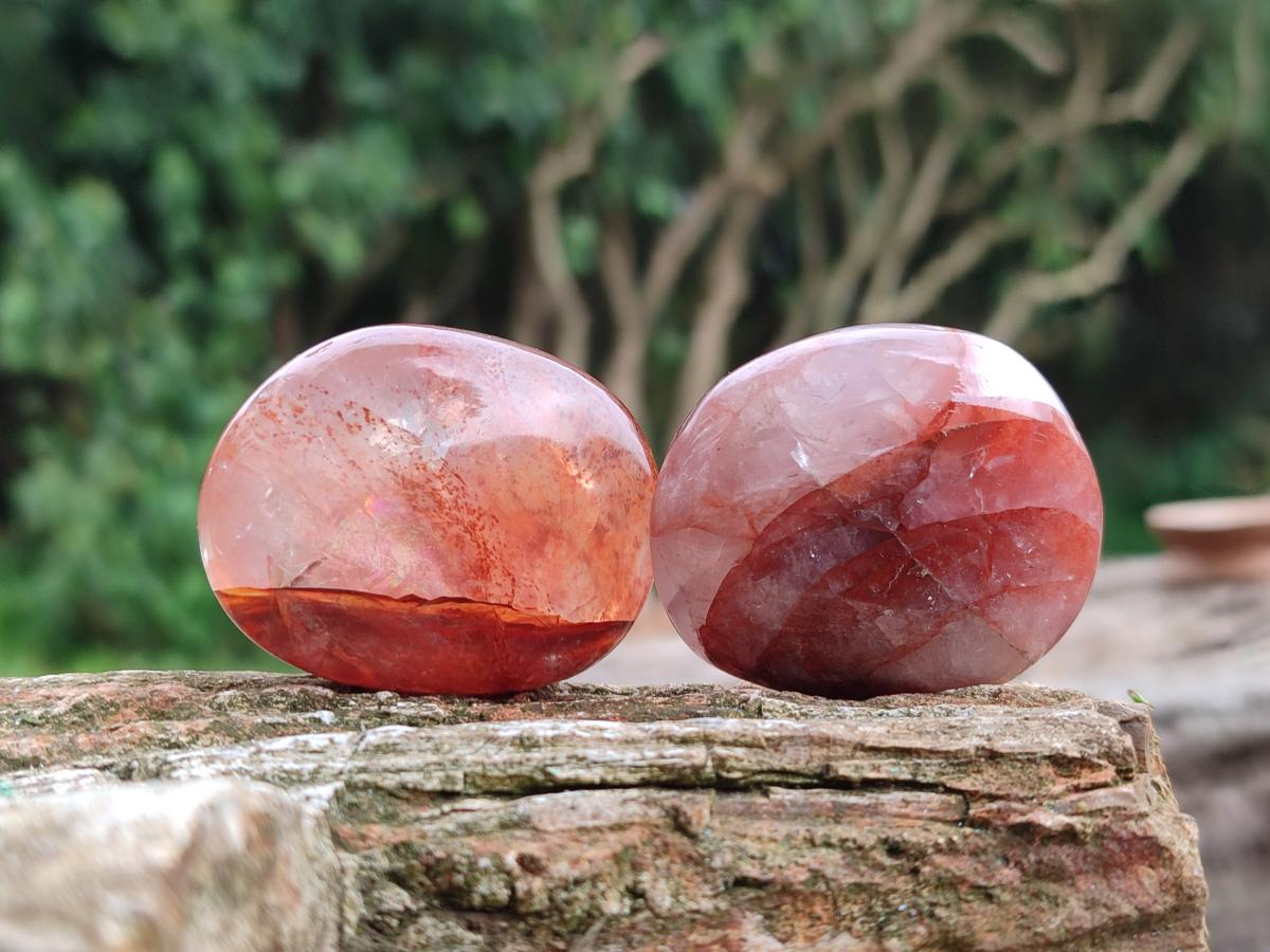 Polished Red Hematoid Quartz Galets x 20 From Ambatondrazaka, Madagascar