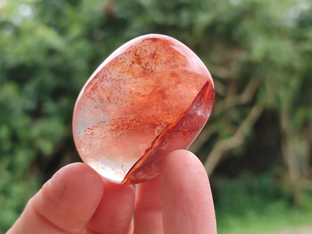 Polished Red Hematoid Quartz Galets x 20 From Ambatondrazaka, Madagascar