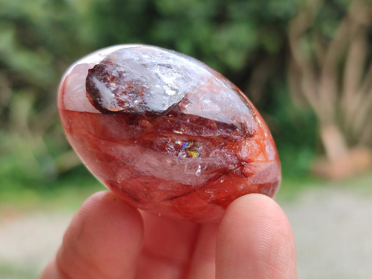 Polished Red Hematoid Quartz Galets x 20 From Ambatondrazaka, Madagascar