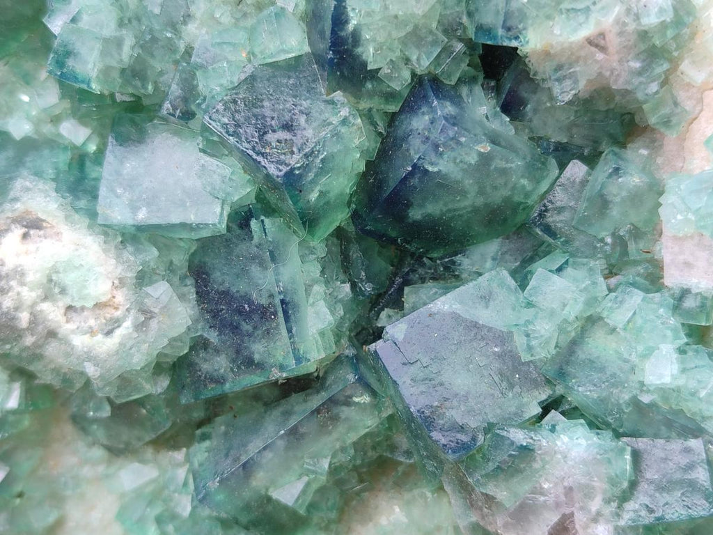 Natural XL Cubic Green Fluorite Cluster Specimen x 1 From Mandrosonoro, Madagascar