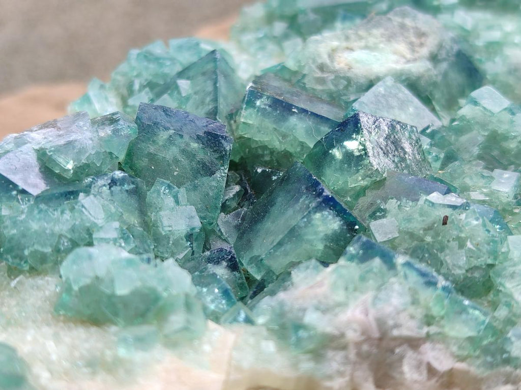 Natural XL Cubic Green Fluorite Cluster Specimen x 1 From Mandrosonoro, Madagascar