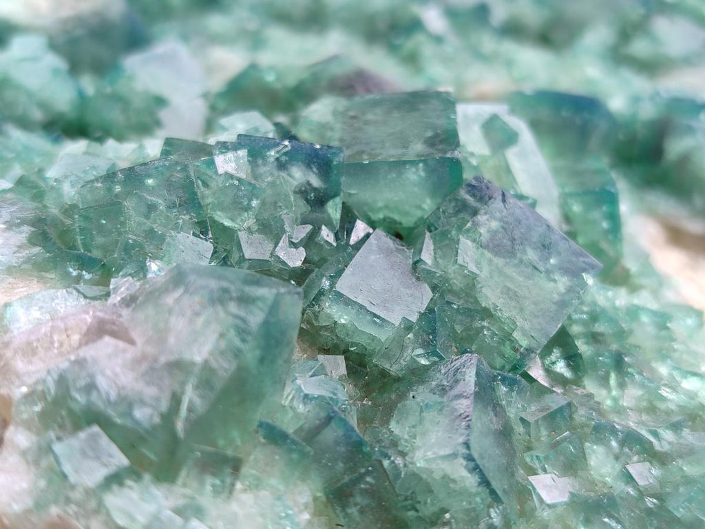 Natural XL Cubic Green Fluorite Cluster Specimen x 1 From Mandrosonoro, Madagascar
