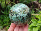 Polished African Turquoise Chrysocolla Spheres x 2 From South Africa