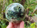 Polished African Turquoise Chrysocolla Spheres x 2 From South Africa
