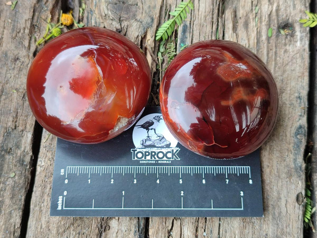 Polished Carnelian Agate Gemstone Galets x 24 From Madagascar